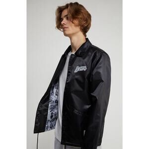 Los Angeles Lakers Mitchell & Ness NBA Doodle Coaches Jacket Black Satin Size M